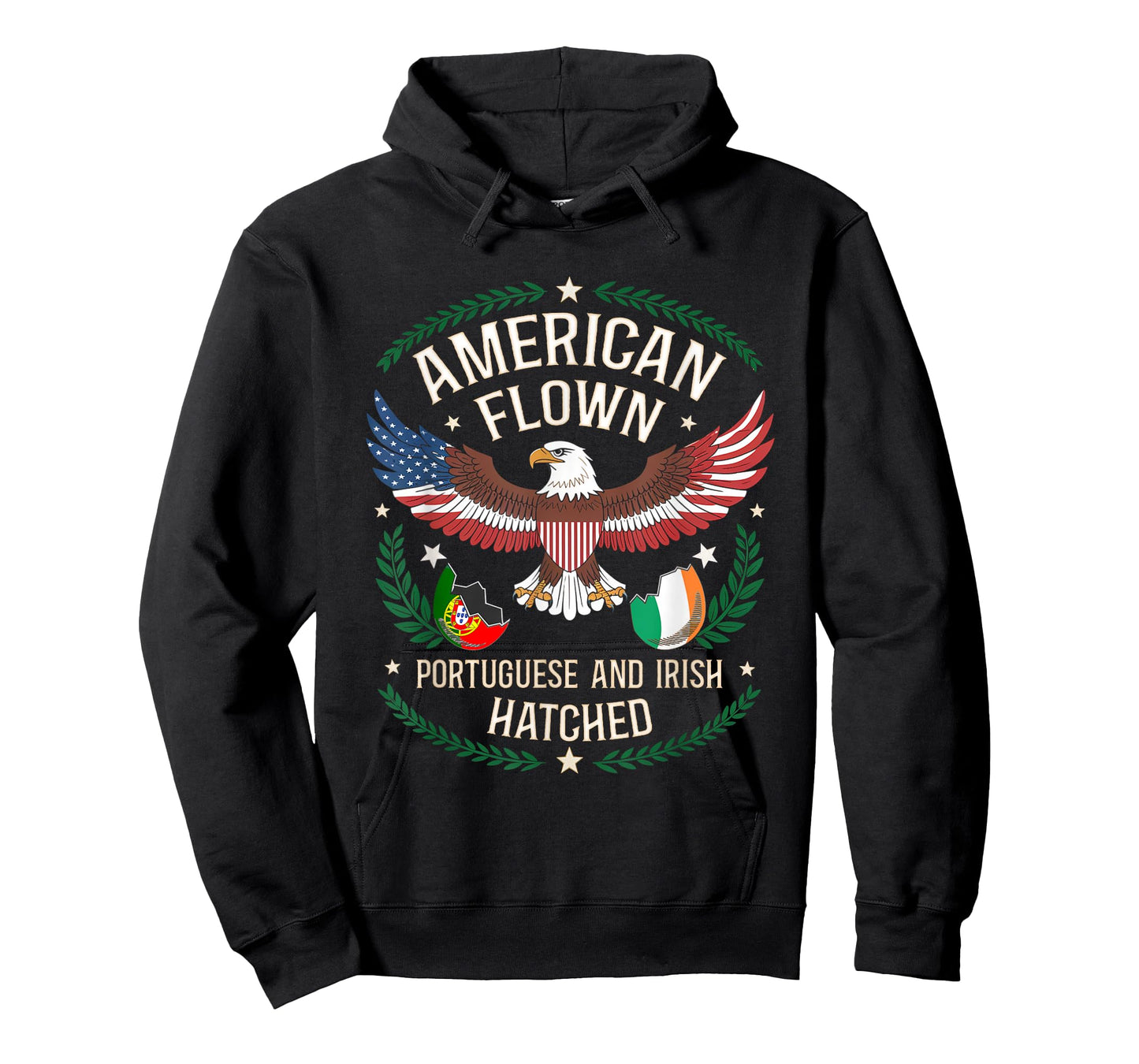 American Flown - National Flag Hatched Portuguese Irish T-Shirt