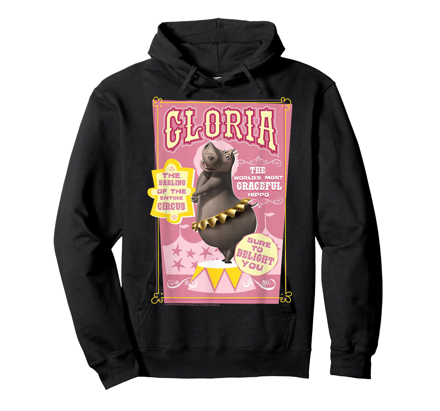Madagascar Gloria Circus T-Shirt, Men's Black Small Classic Fit Crew Neck Short Sleeve T-Shirt
