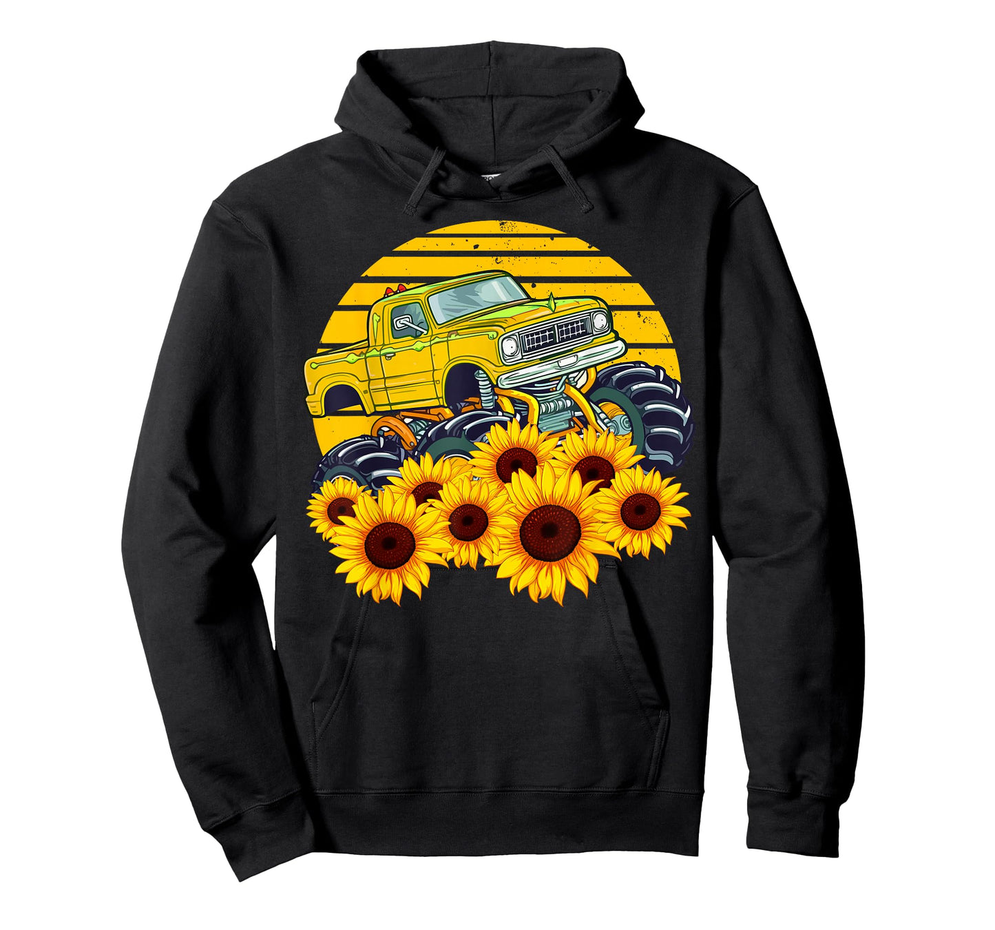Happy Mother's Day Toddler Sunflower Monster Truck Kids Boys T-Shirt