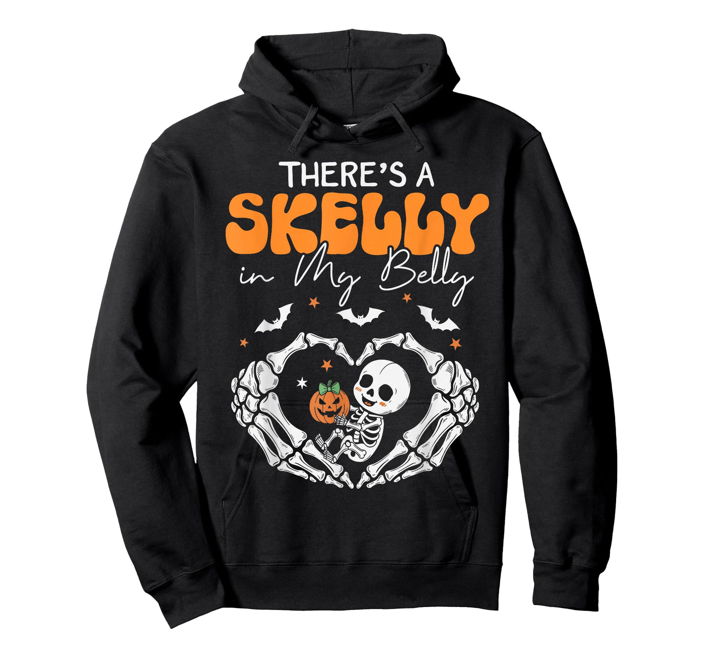 There's A Skelly in My Belly Funny Halloween Pregnancy Women T-Shirt