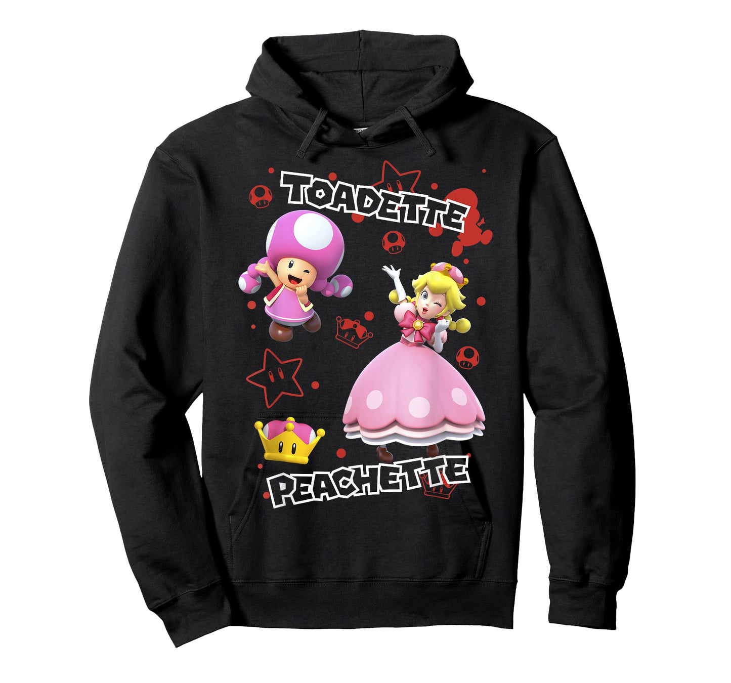 Super Mario Peachette And Toadette Symbol Collage Portrait T-Shirt