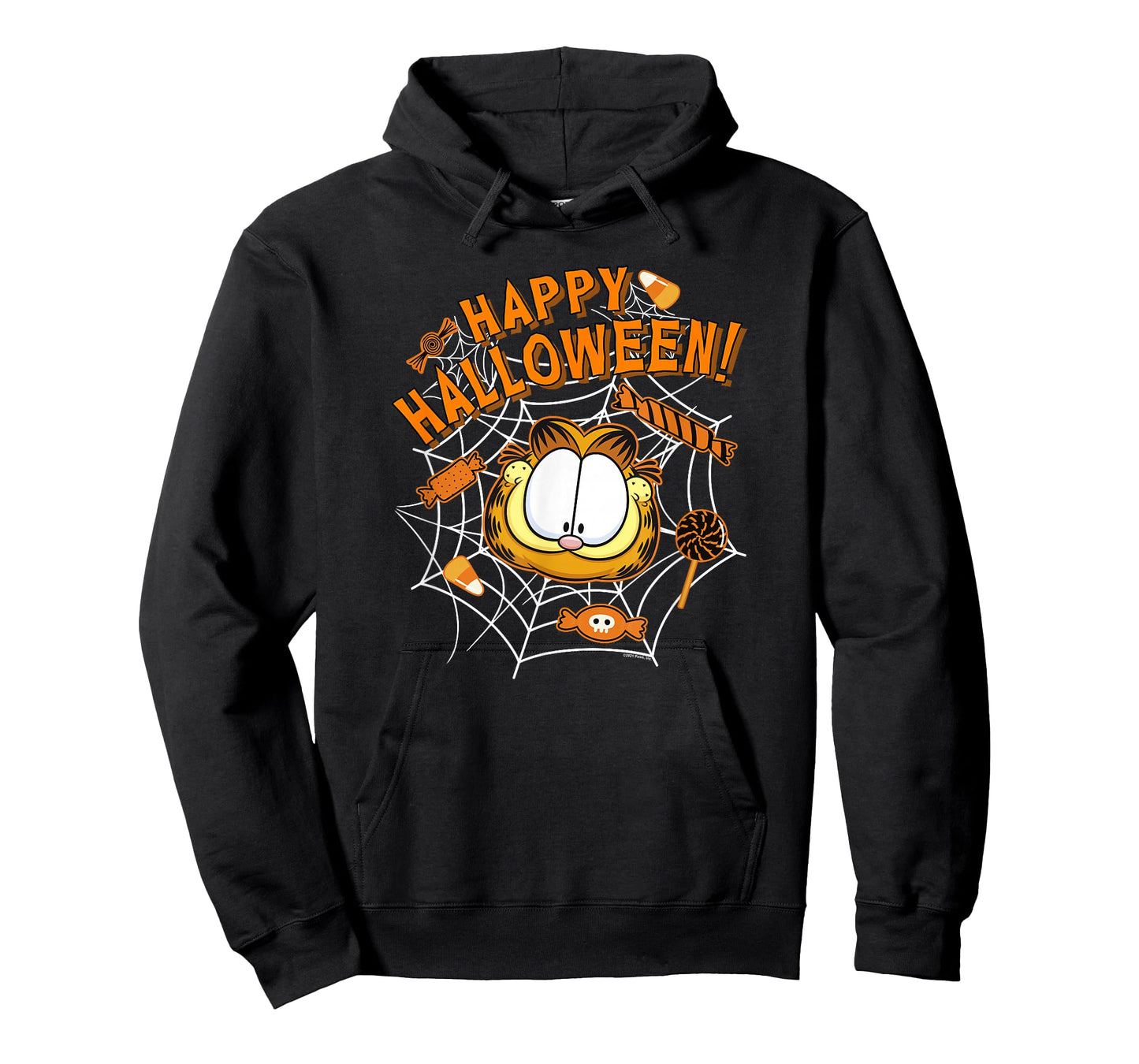 Garfield Halloween Spiderweb Candy Garfield Big Face T-Shirt