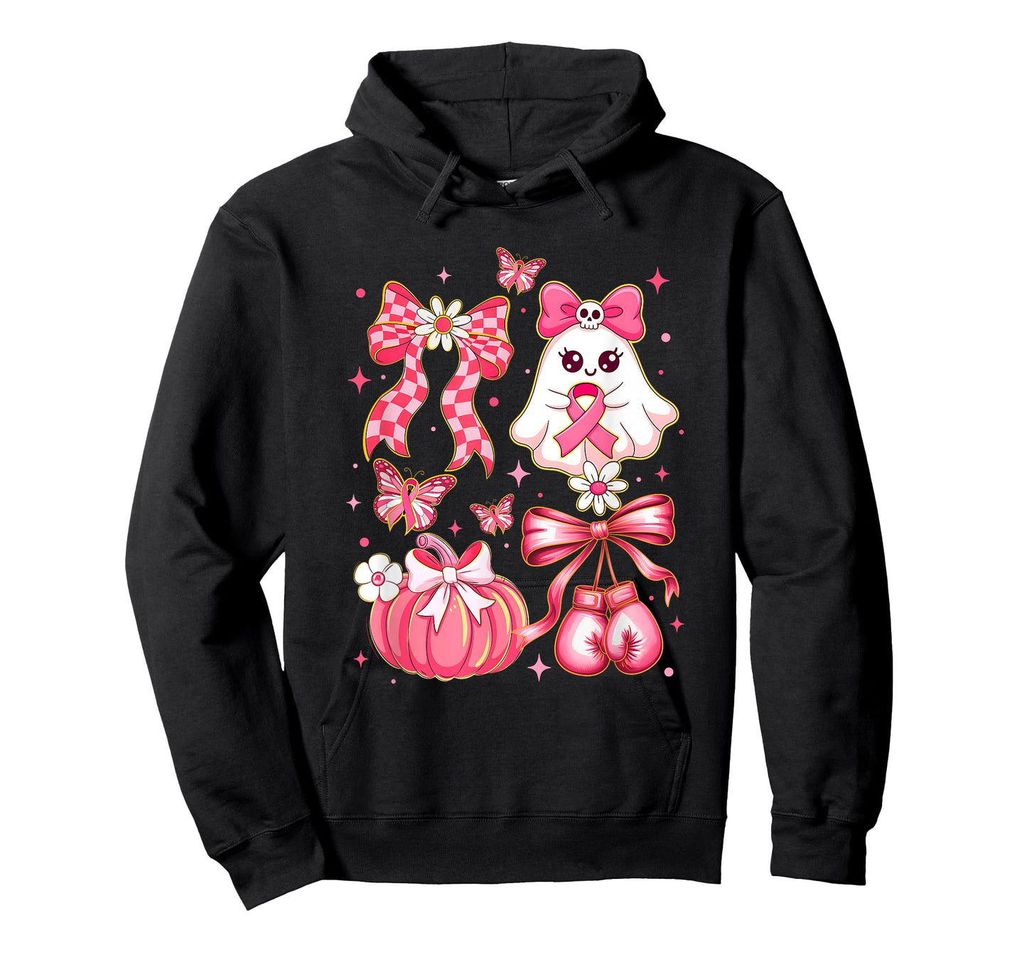 Breast Cancer Ghost Coquette Pink Ribbon Halloween Pumpkin T-Shirt
