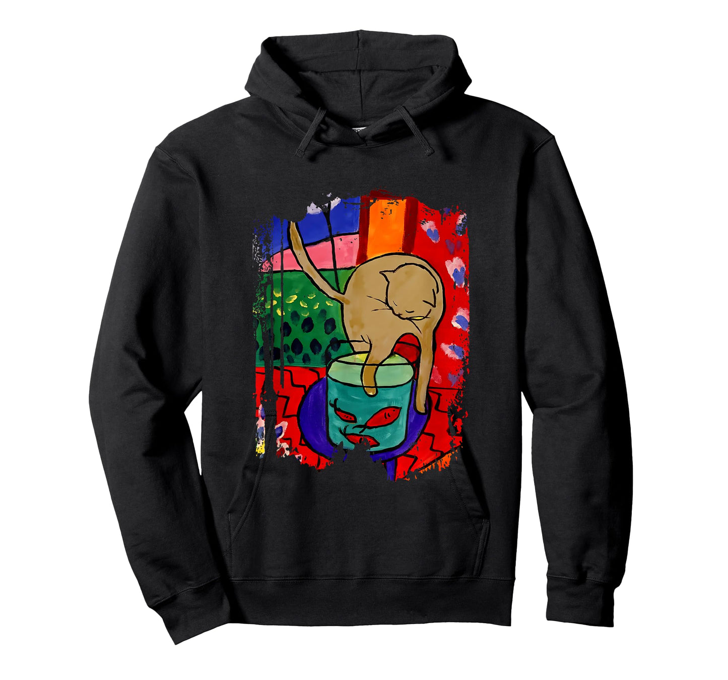 Cat With Red Fish Matisse Inspiration Art In Style T-Shirt