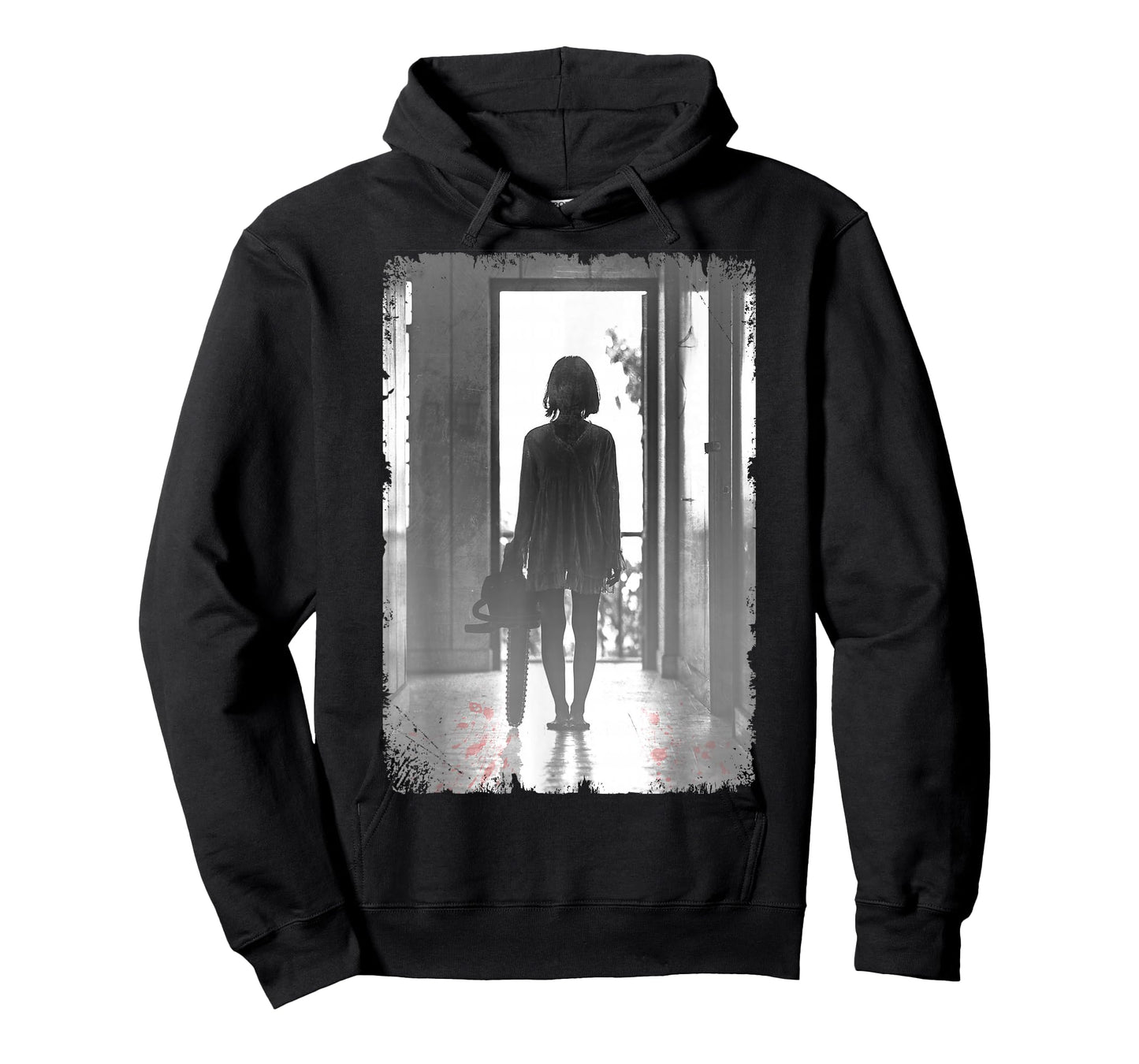 Creepy Chainsaw Girl Horror Dark Art T-Shirt