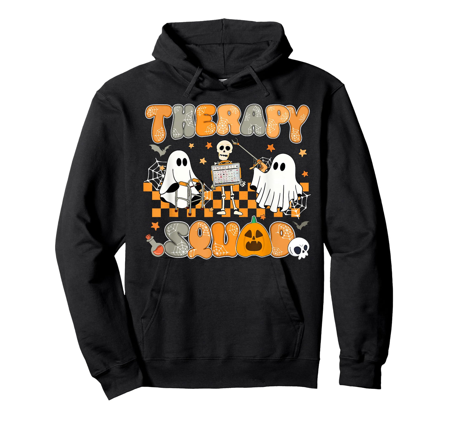Spooky Season Therapy Squad Skeleton Ghost Halloween T-Shirt