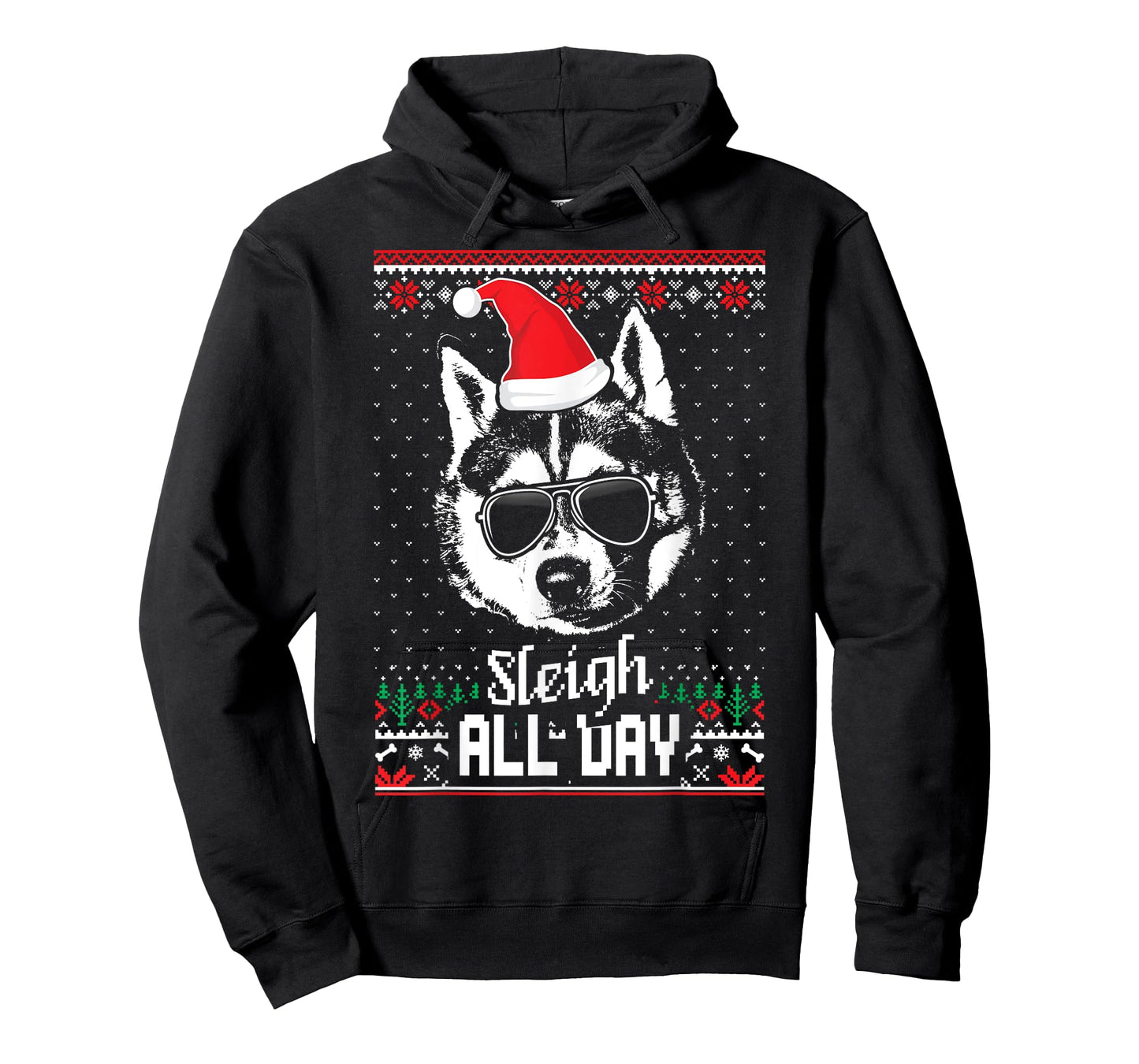 Sleigh all Day Funny Siberian Husky Christmas T-Shirt