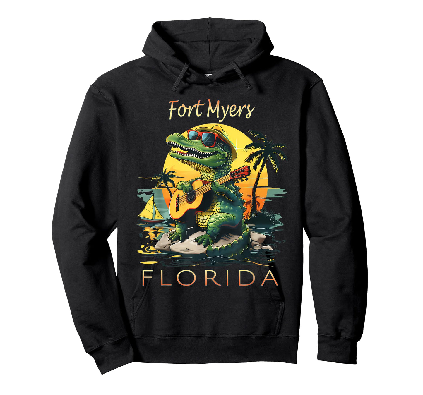 Fort Myers Florida Vacation Cute Alligator Sunset Souvenir T-Shirt