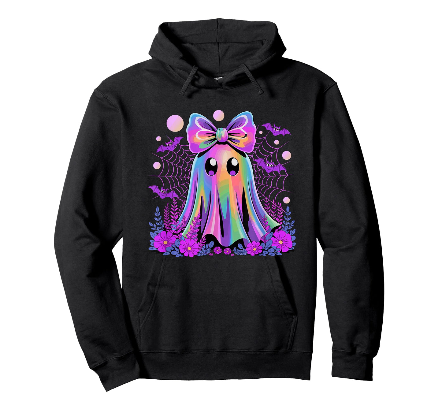 Kawaii Ghost Boo with Sparkles Halloween Colorful Rainbow T-Shirt