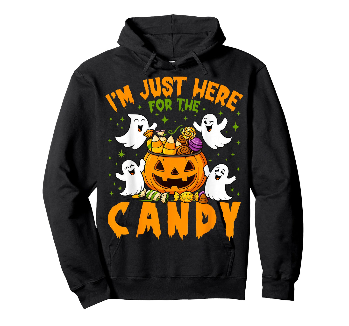 I'm Just Here for The Candy Funny Ghost Halloween Boys Girls T-Shirt