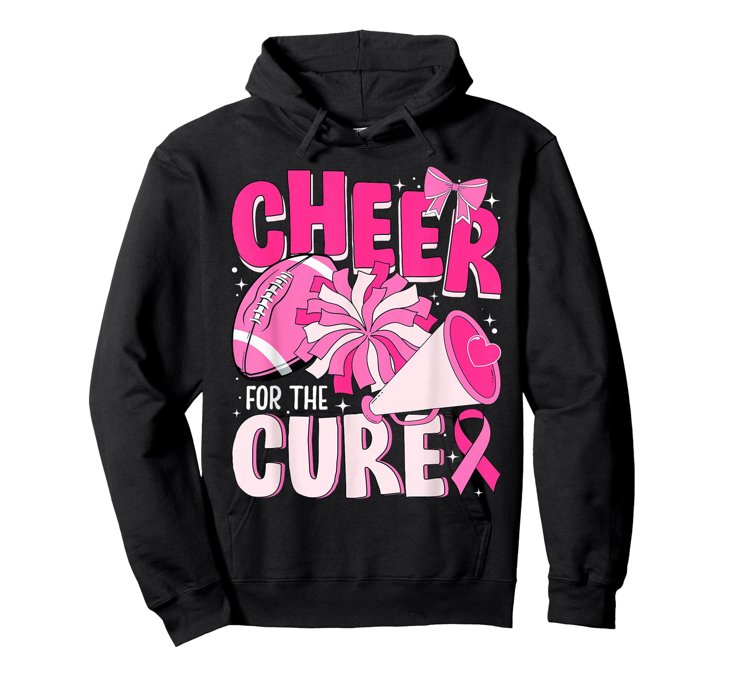 Cheer For The Cure Pink Ribbon Football Tee T-Shirt