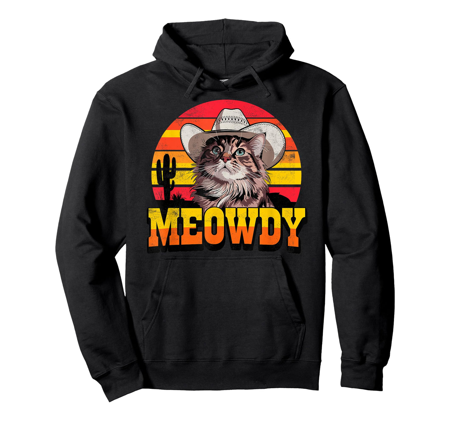 Retro Meowdy Cowboy Cat Western Texas Cats Kitten Lover T-Shirt