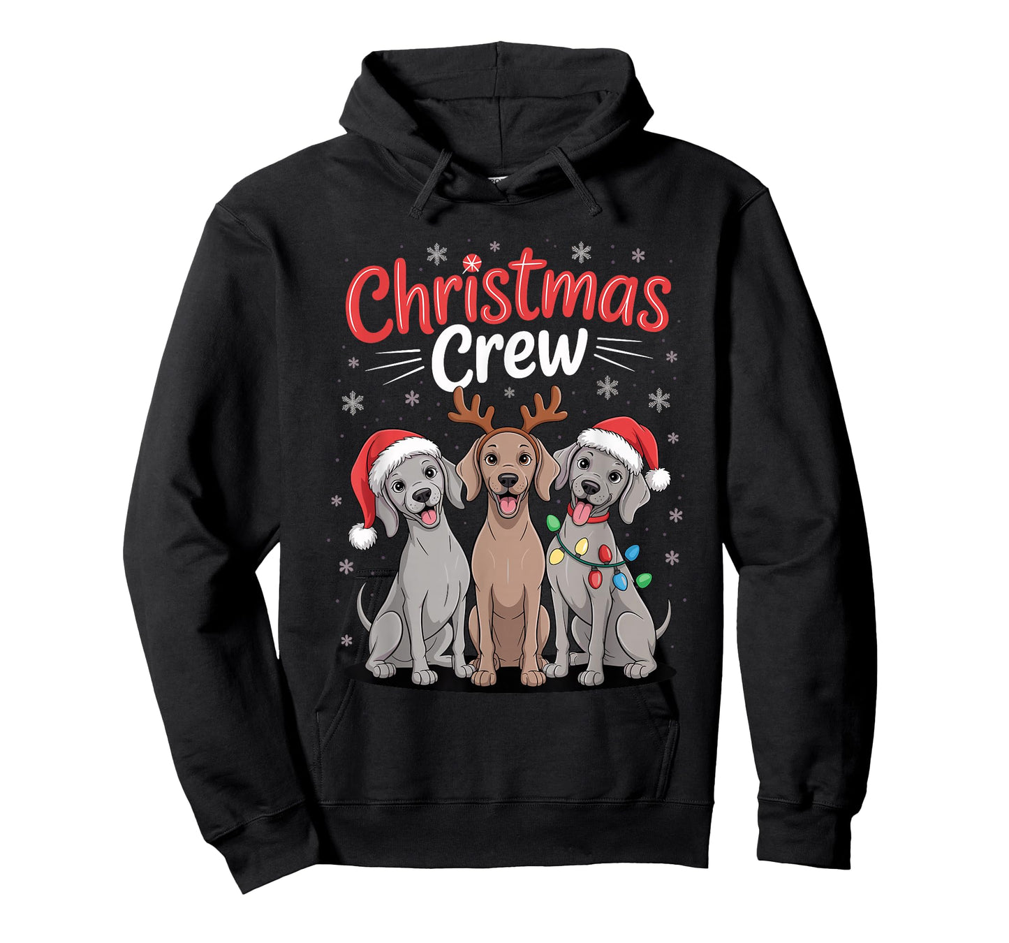 Christmas Crew Xmas Puppy Dog Funny Christmas Weimaraner T-Shirt