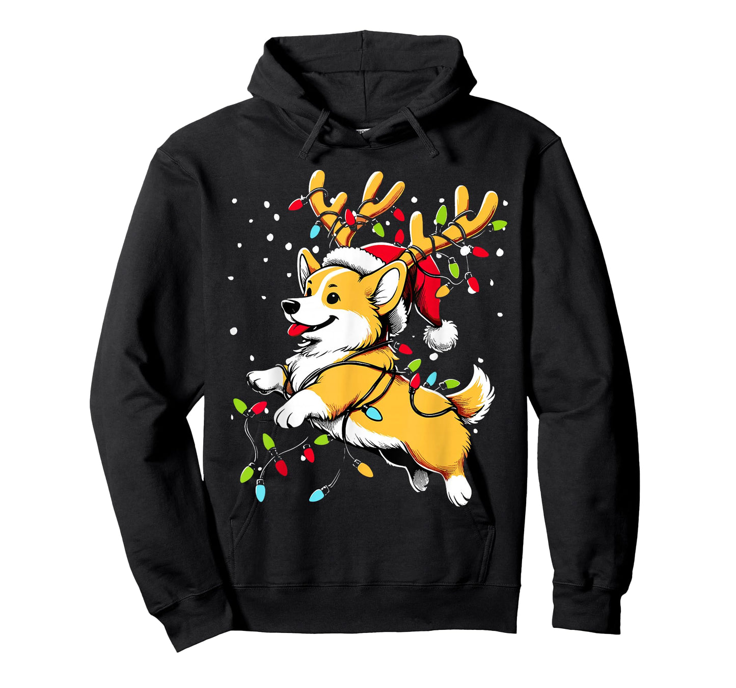 Corgi Santa Christmas Tree Lights, Funny Ugly Pajamas Women T-Shirt