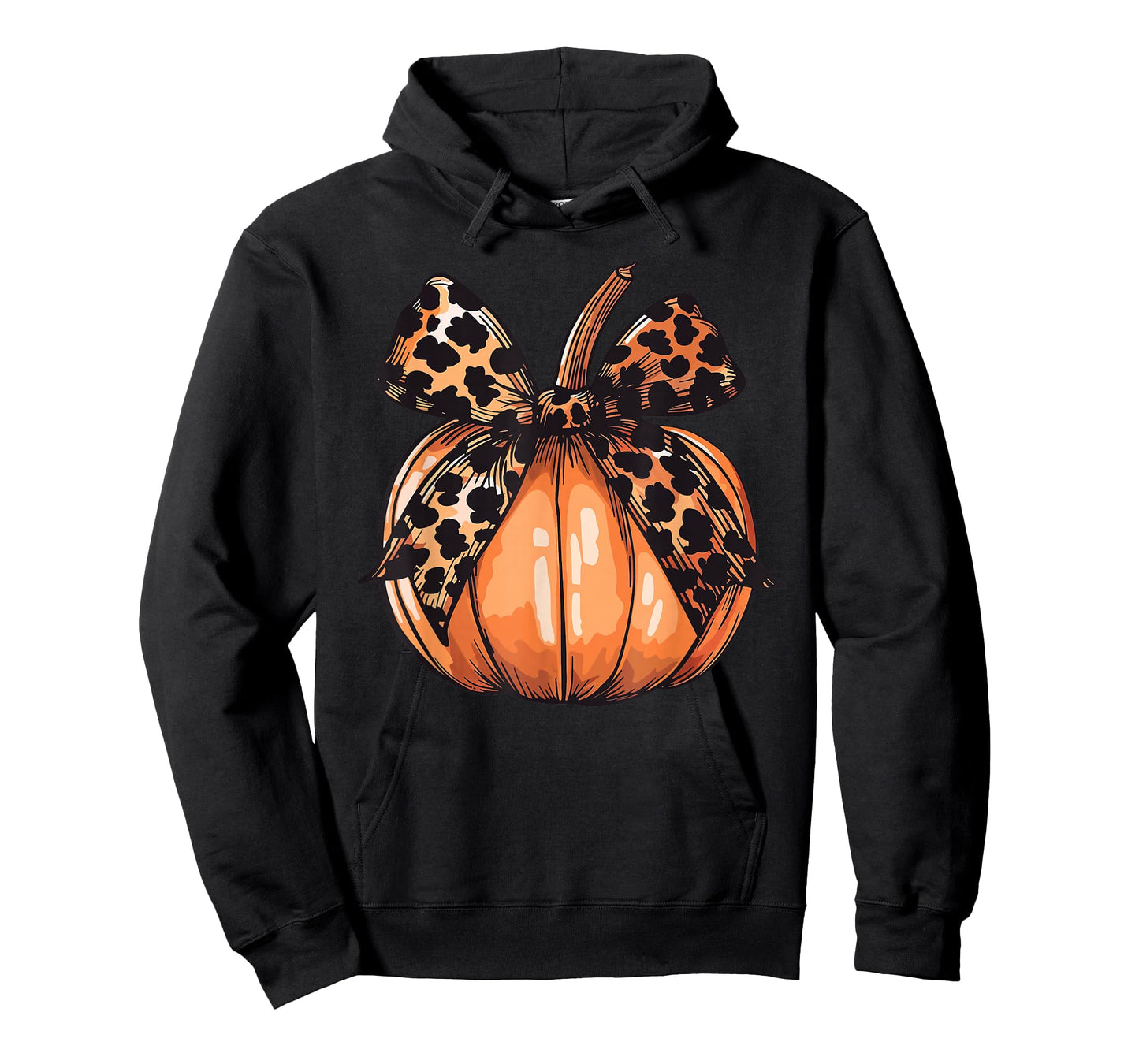 Leopard Coquette Bow Pumpkin Spooky Season Autumn Halloween T-Shirt