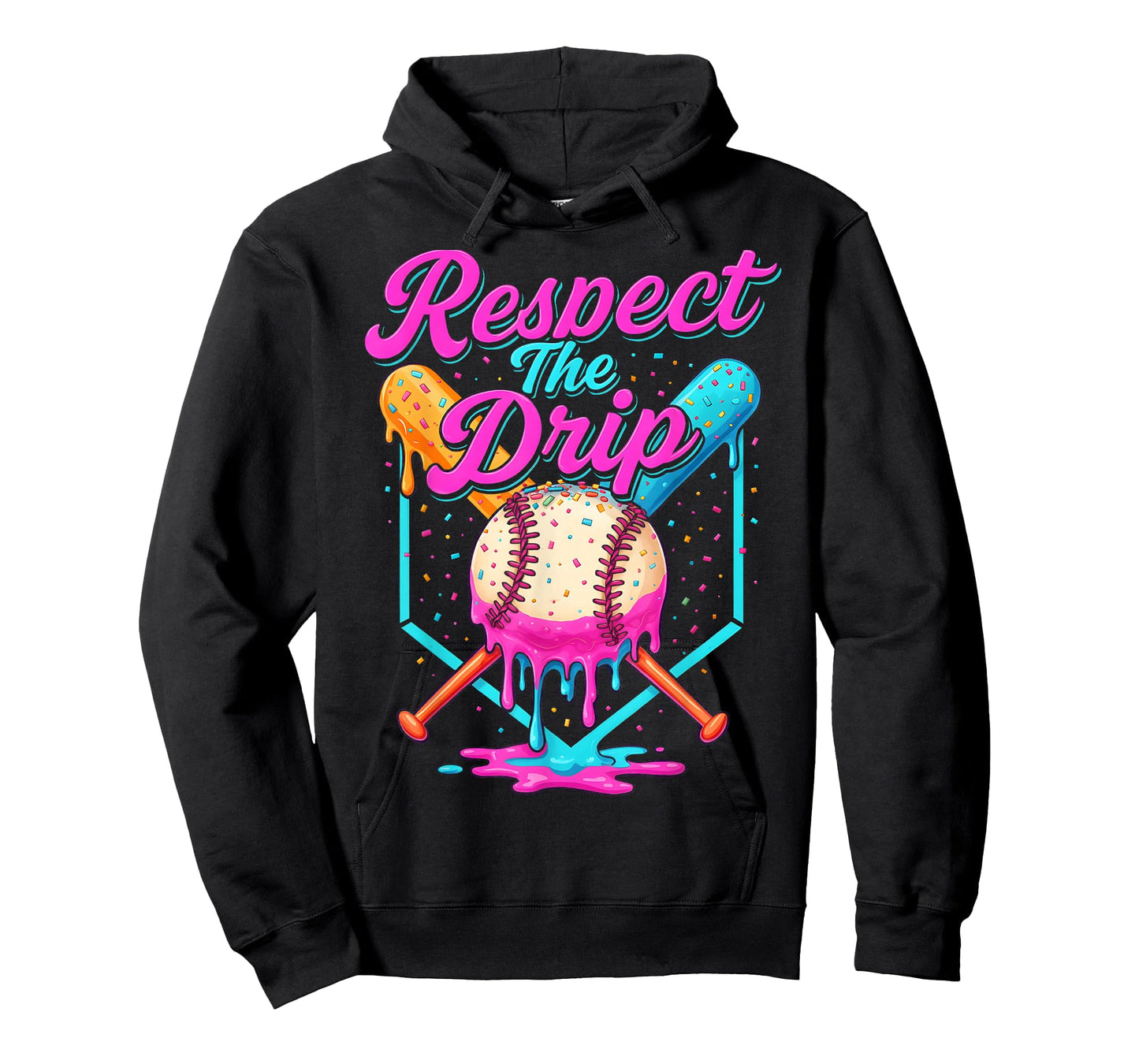 Baseball Drip Boys Home Plate Ice Cream Respect The Drip T-Shirt