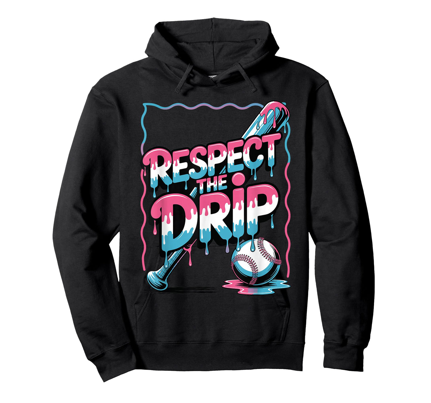 Respect The Drip Baseball Bat Ball Ice Cream Boys Kids T-Shirt