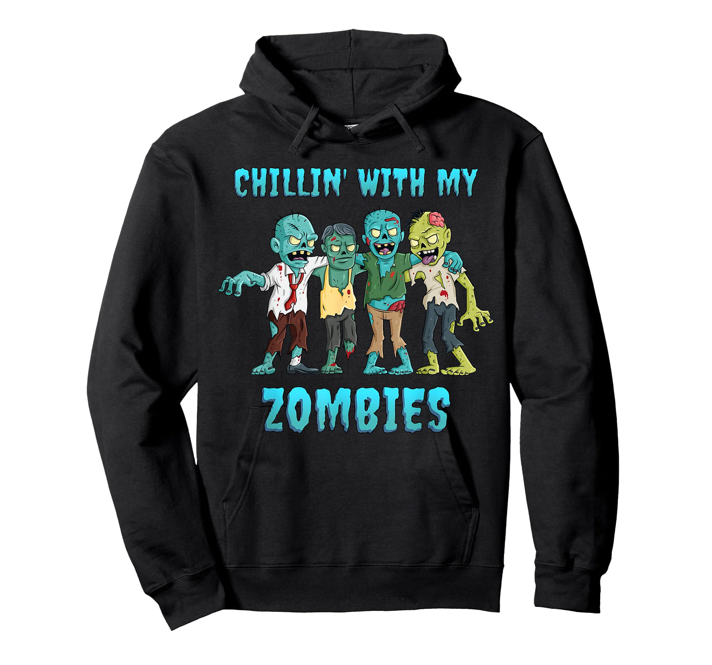 Halloween Chillin With My Zombies Boys Girls Kids Funny T-Shirt