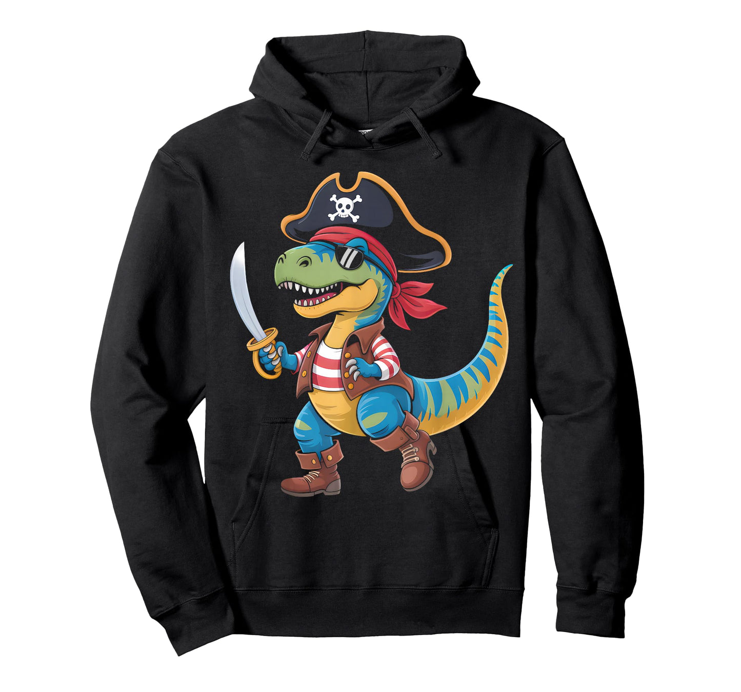 Toddler Boy Halloween Shirt Kids Funny Pirate Dinosaur T Rex T-Shirt