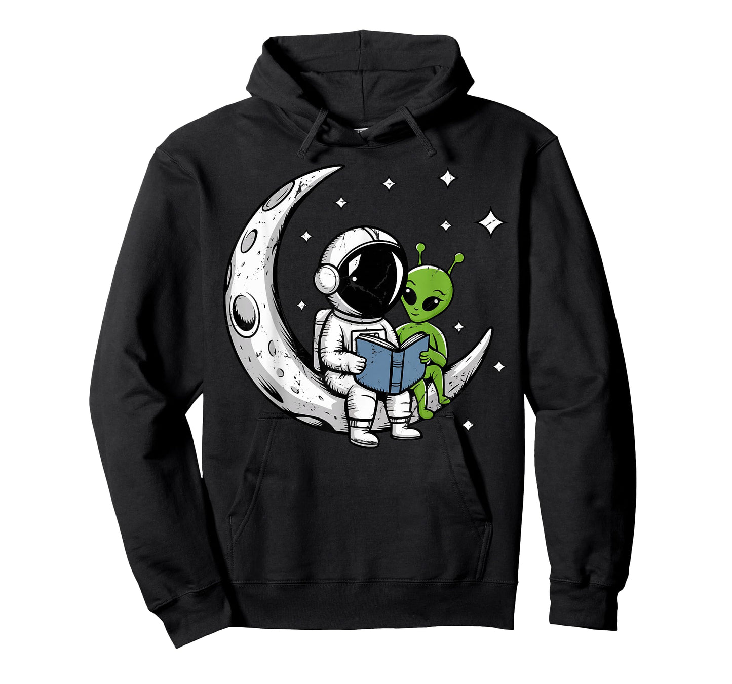 Astronaut Reading Book To Alien Moon Space Astronomy T-Shirt