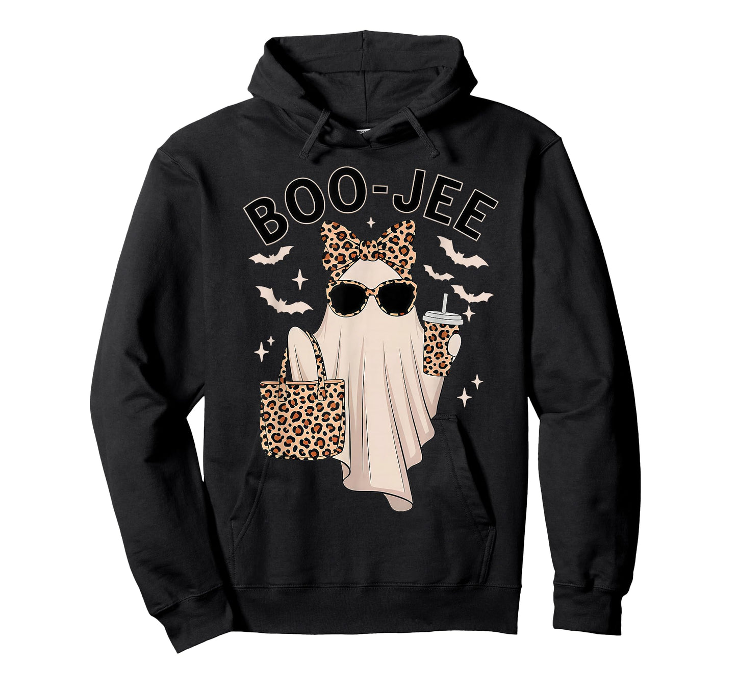 Coquette Leopard Ghost Coffee Boo-JEE Halloween Boujee Ghost T-Shirt