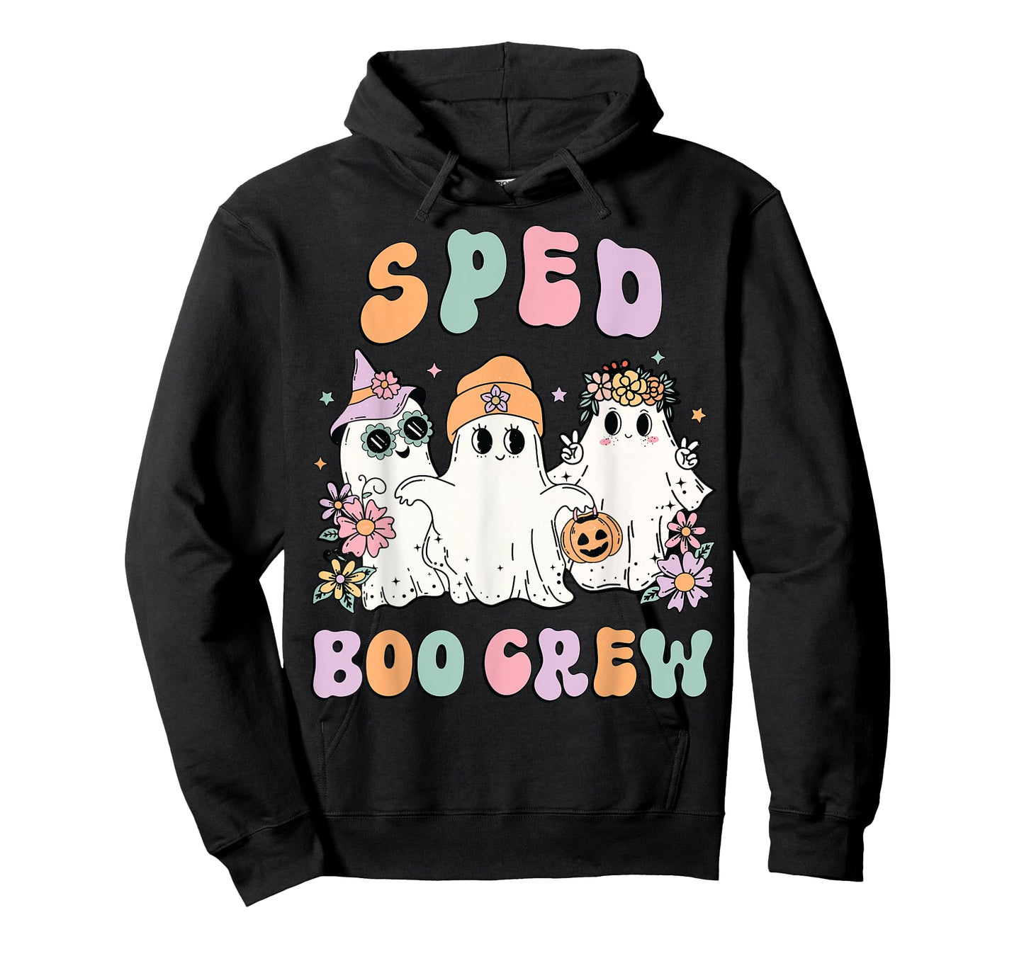 SPED Boo Crew Halloween Floral Ghost Special Ed SPED Teacher T-Shirt for Men Women Kids