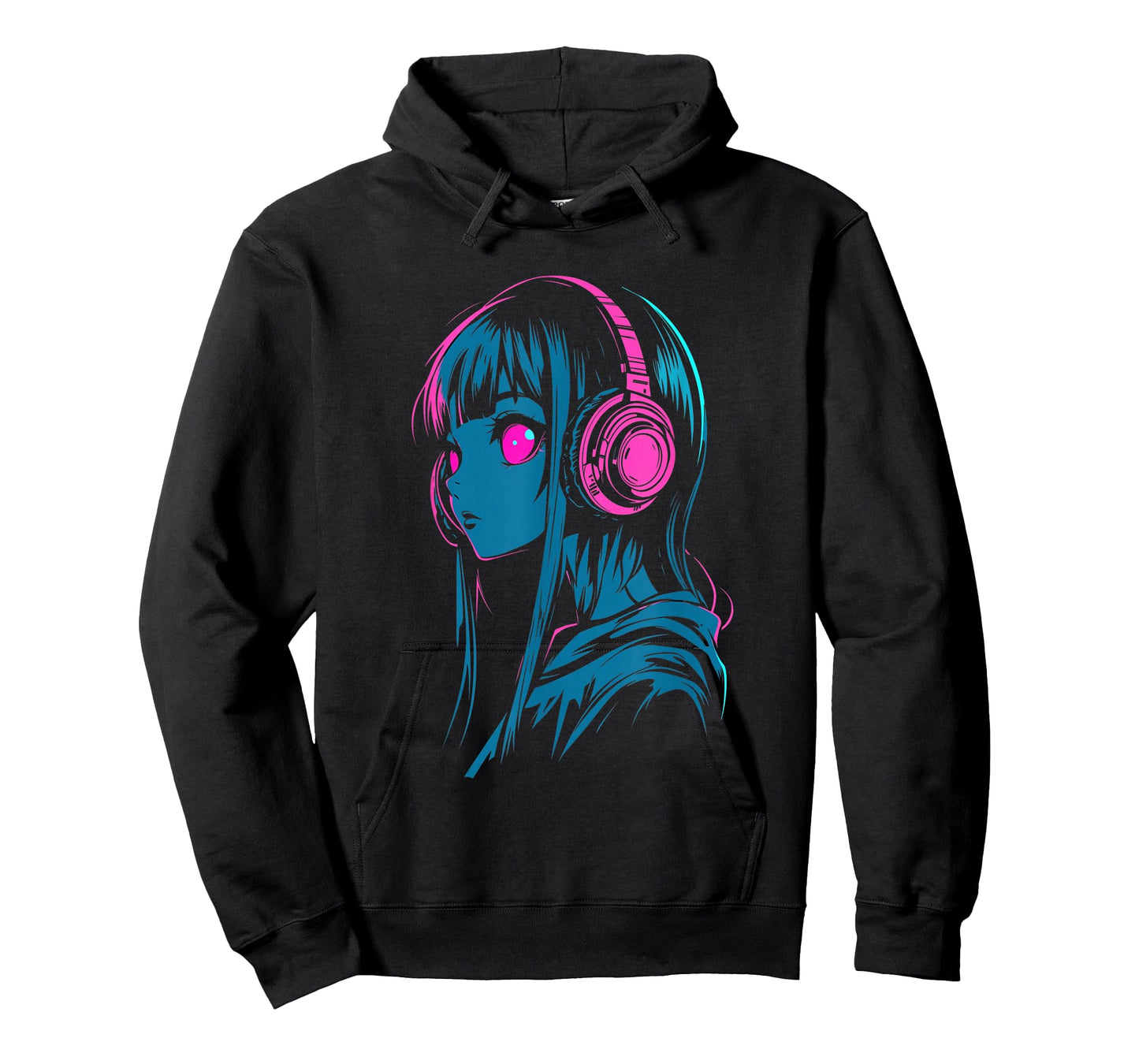 Anime Girl Synthwave Listener T-Shirt