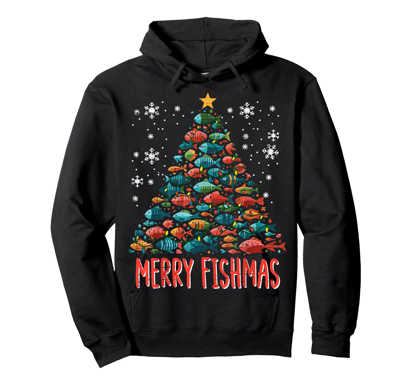 Fish Christmas Tree Merry Fishmas Xmas Boys Kids Men Women T-Shirt