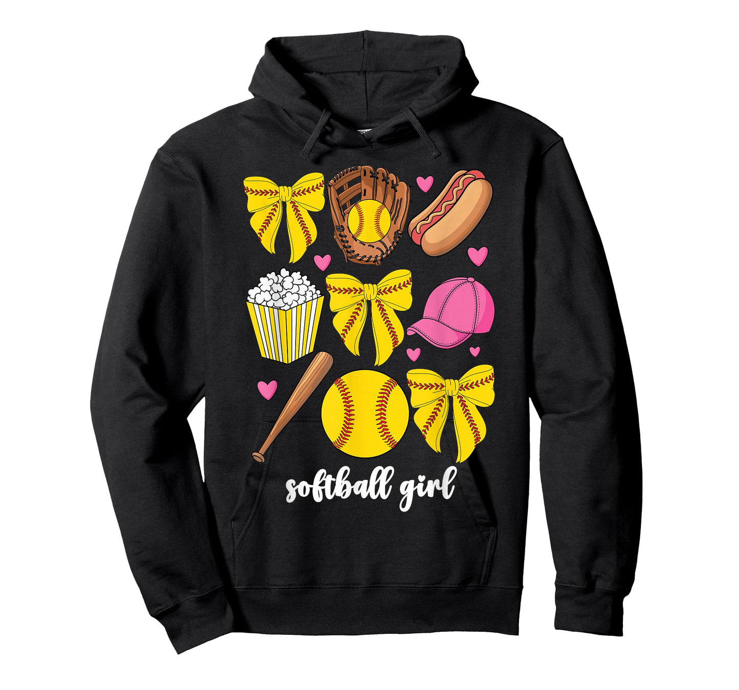 Cute Softball Coquette Bow For Women Girls Softball Girl T-Shirt