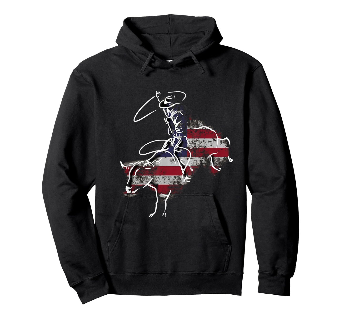 American Rodeo Bull Riding Retro Grunge USA Vintage Flag T-Shirt