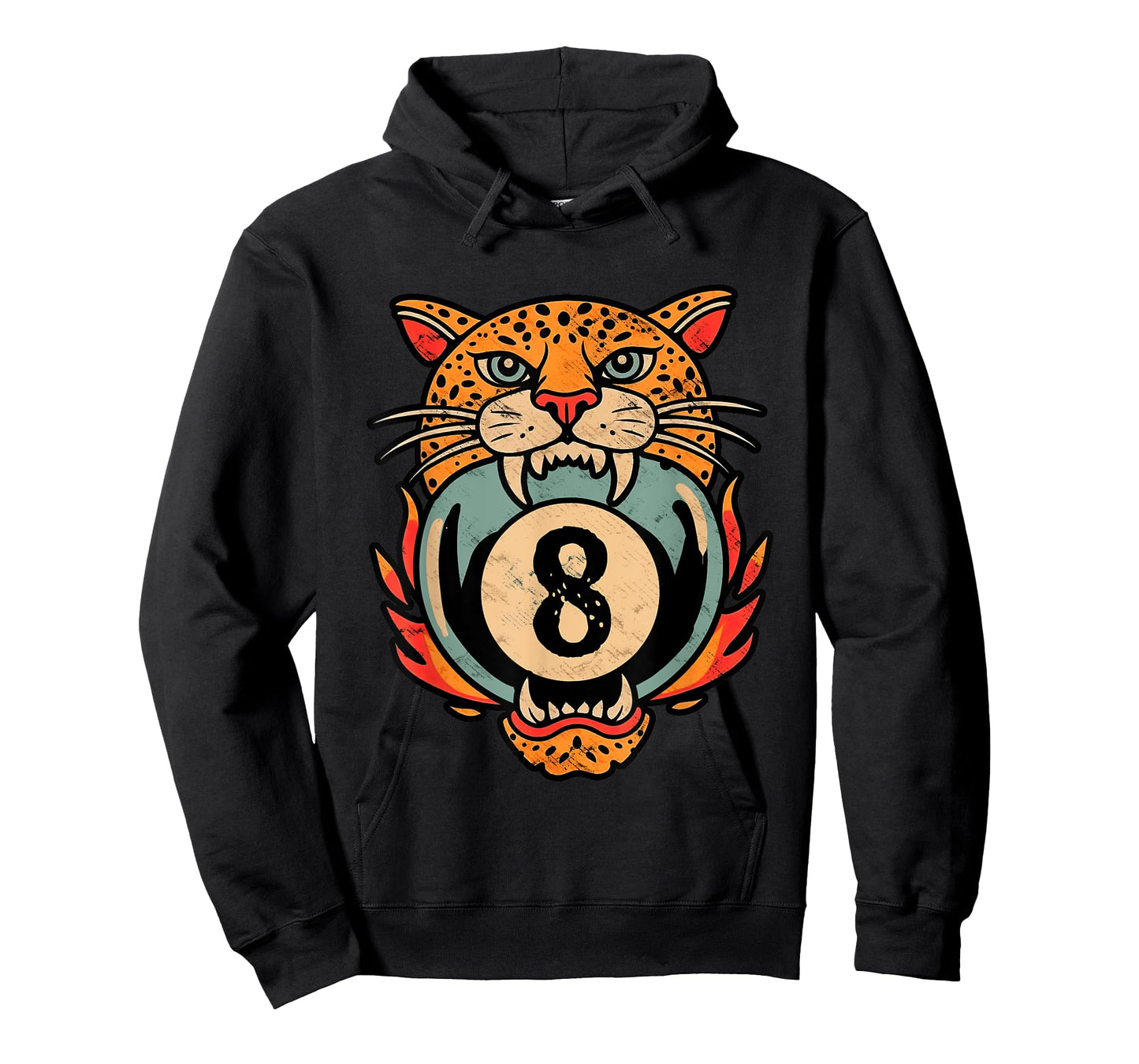 Lucky Leopard 8 Ball Aesthetic Pool Player Luck Women Girls T-Shirt