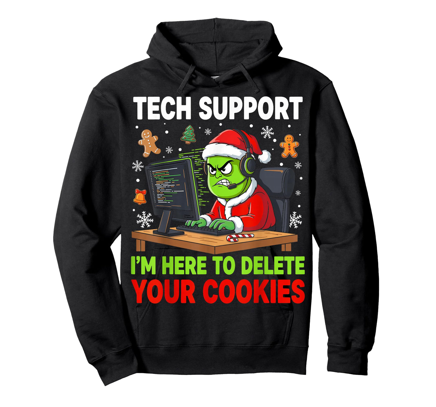 Christmas Tech Support Here to Delete Cookies Holiday T-Shirt