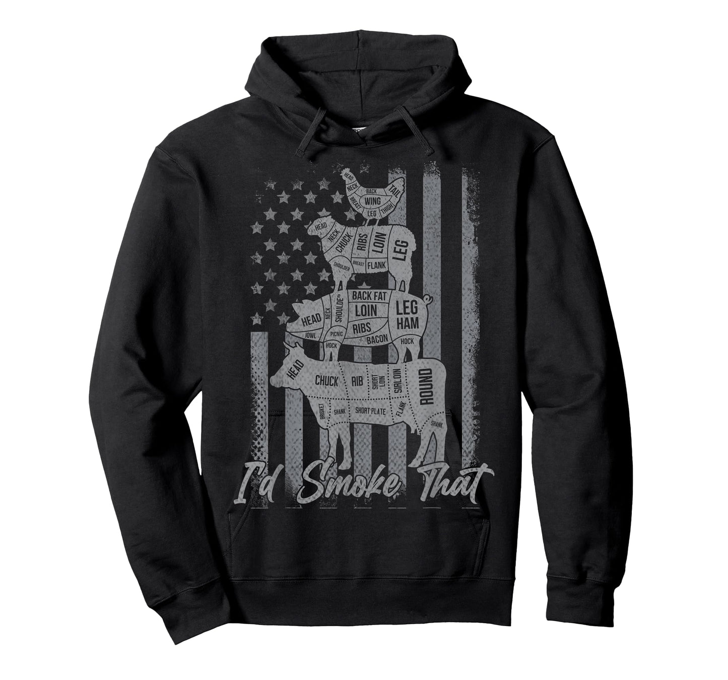 Funny Grilling Shirt US Flag I'd Smoke That 4th of July T-Shirt