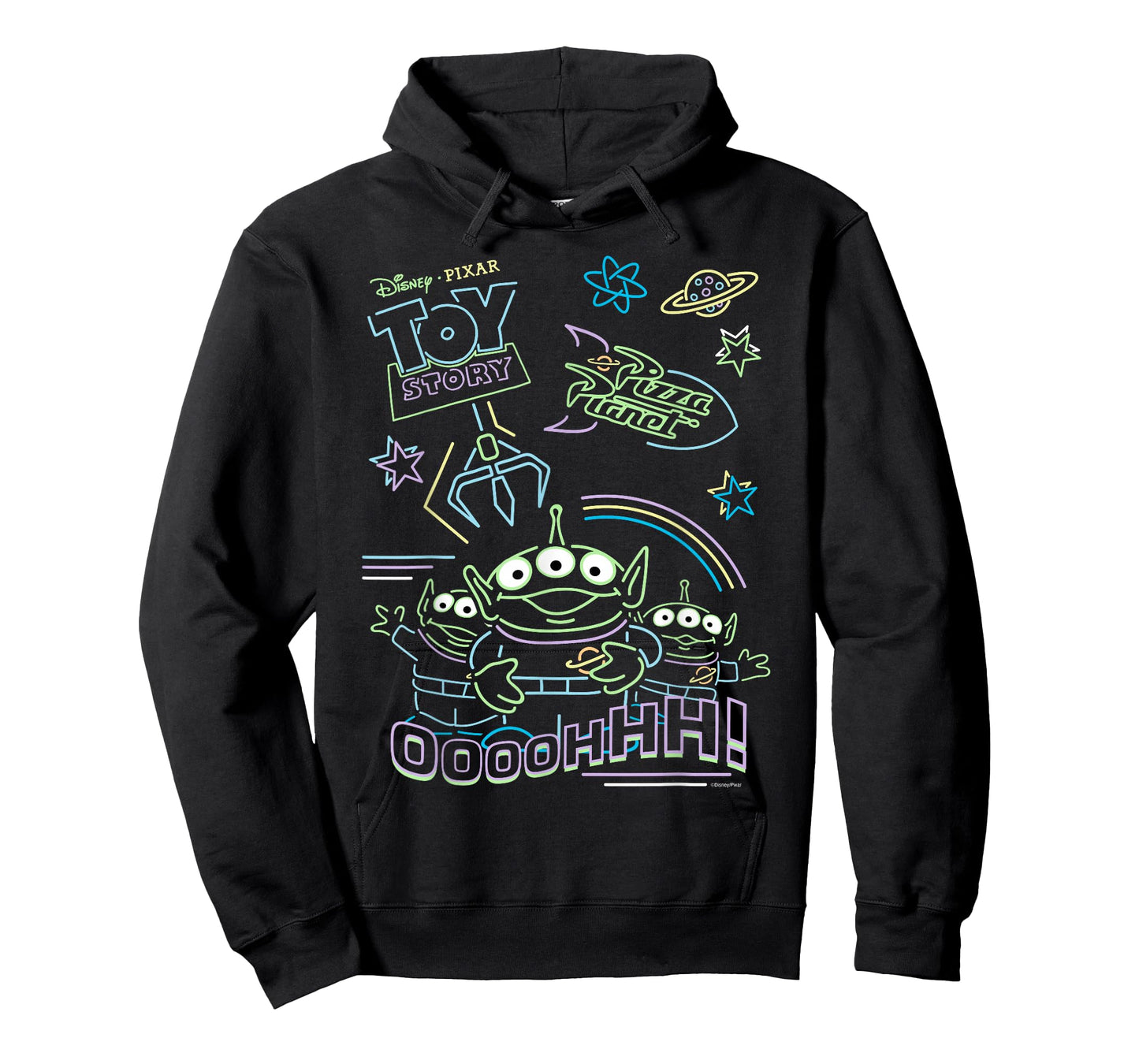 Disney and Pixar’s Toy Story Pizza Planet Aliens Neon T-Shirt