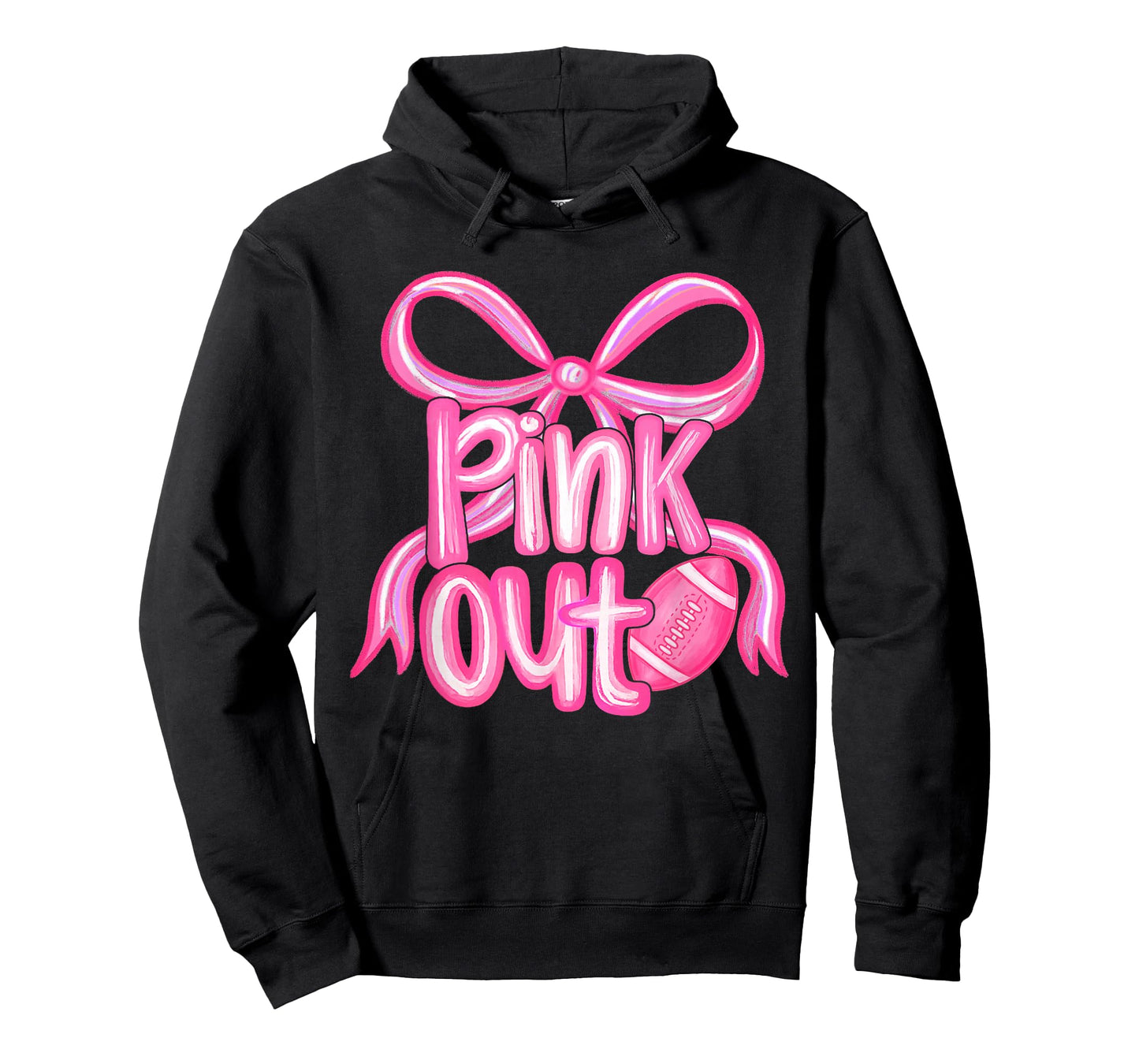 Pink Out Football Bow Preppy Breast Cancer Awareness Women T-Shirt