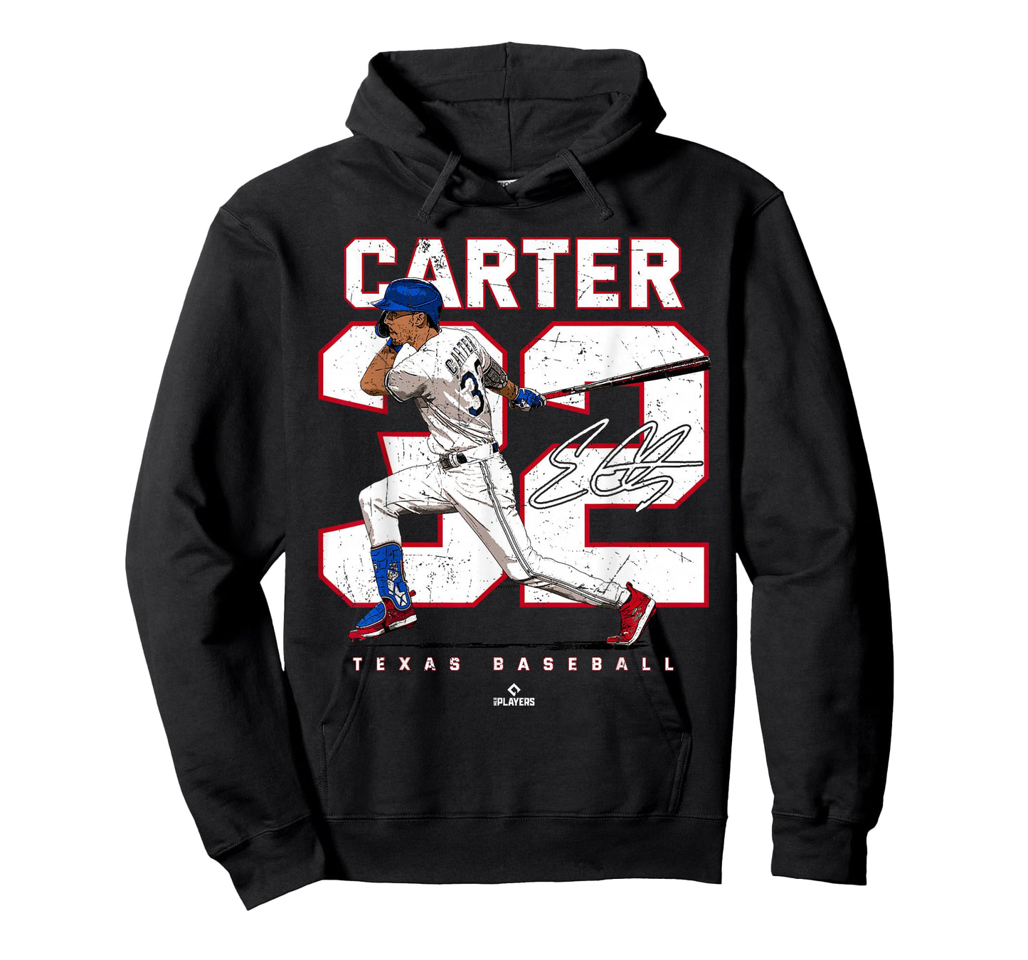 Number and Portrait Evan Carter Texas MLBPA T-Shirt