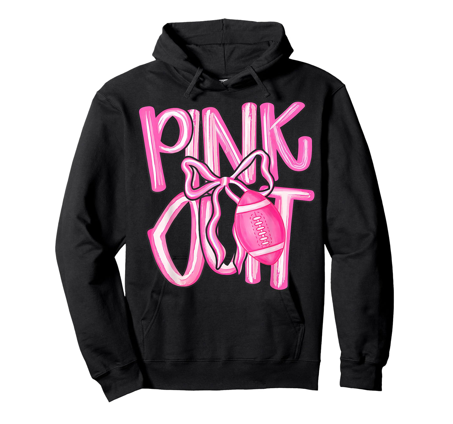 Pink Out Football Bow Preppy Breast Cancer Awareness Women T-Shirt