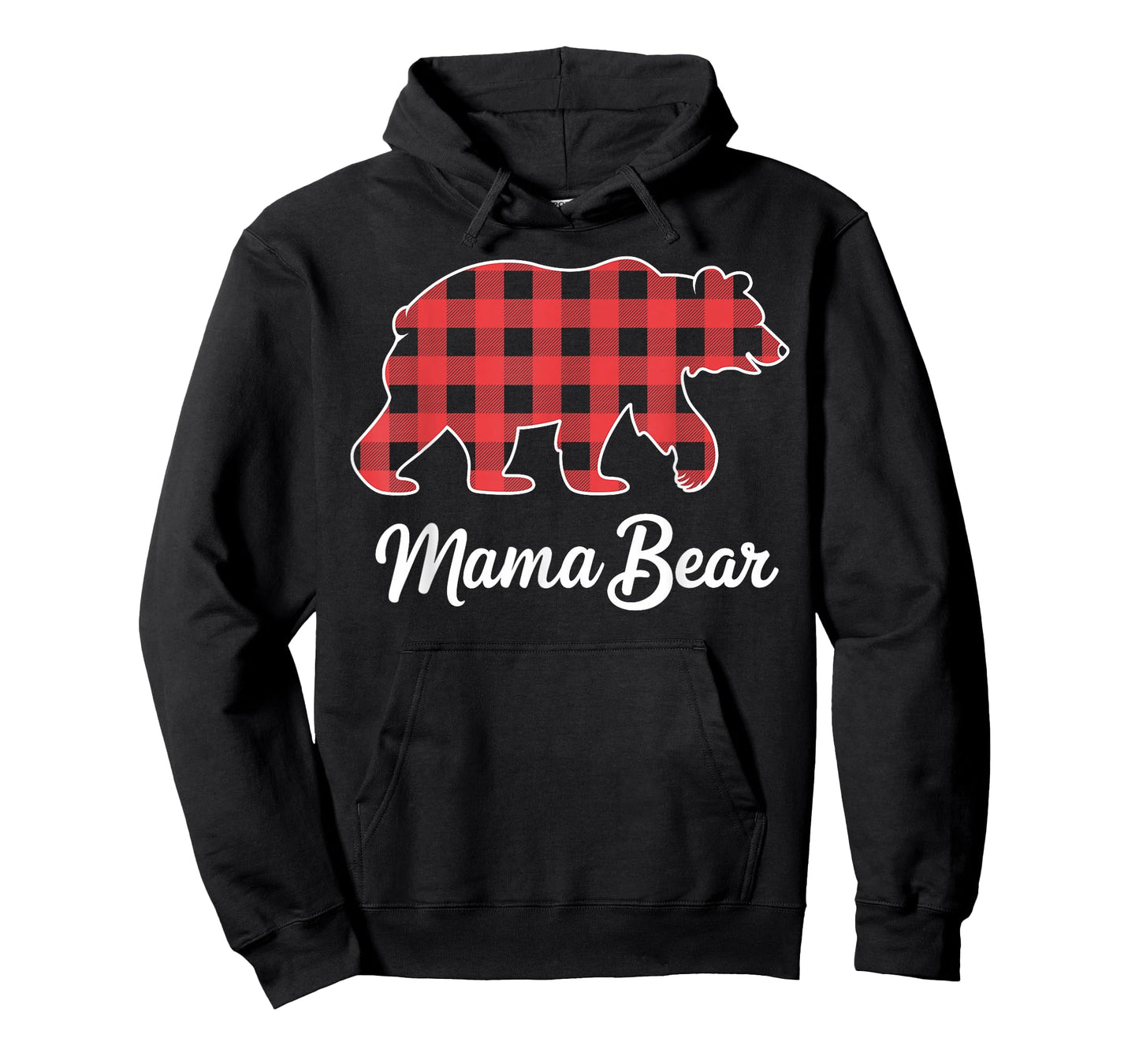 Mama Bear Christmas Red Buffalo Plaid Family Matching Xmas T-Shirt