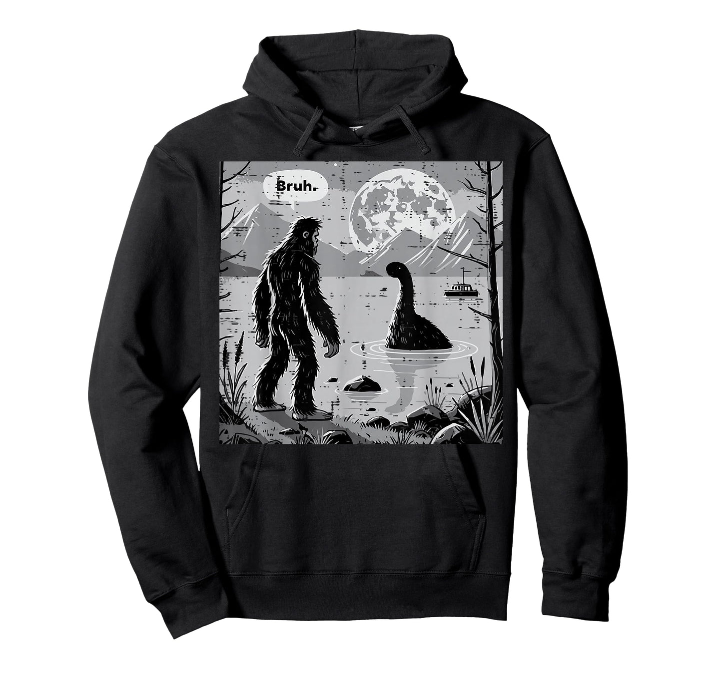 Bigfoot Bruh Loch Ness Funny Sasquatch Nessie Men Women Kids T-Shirt