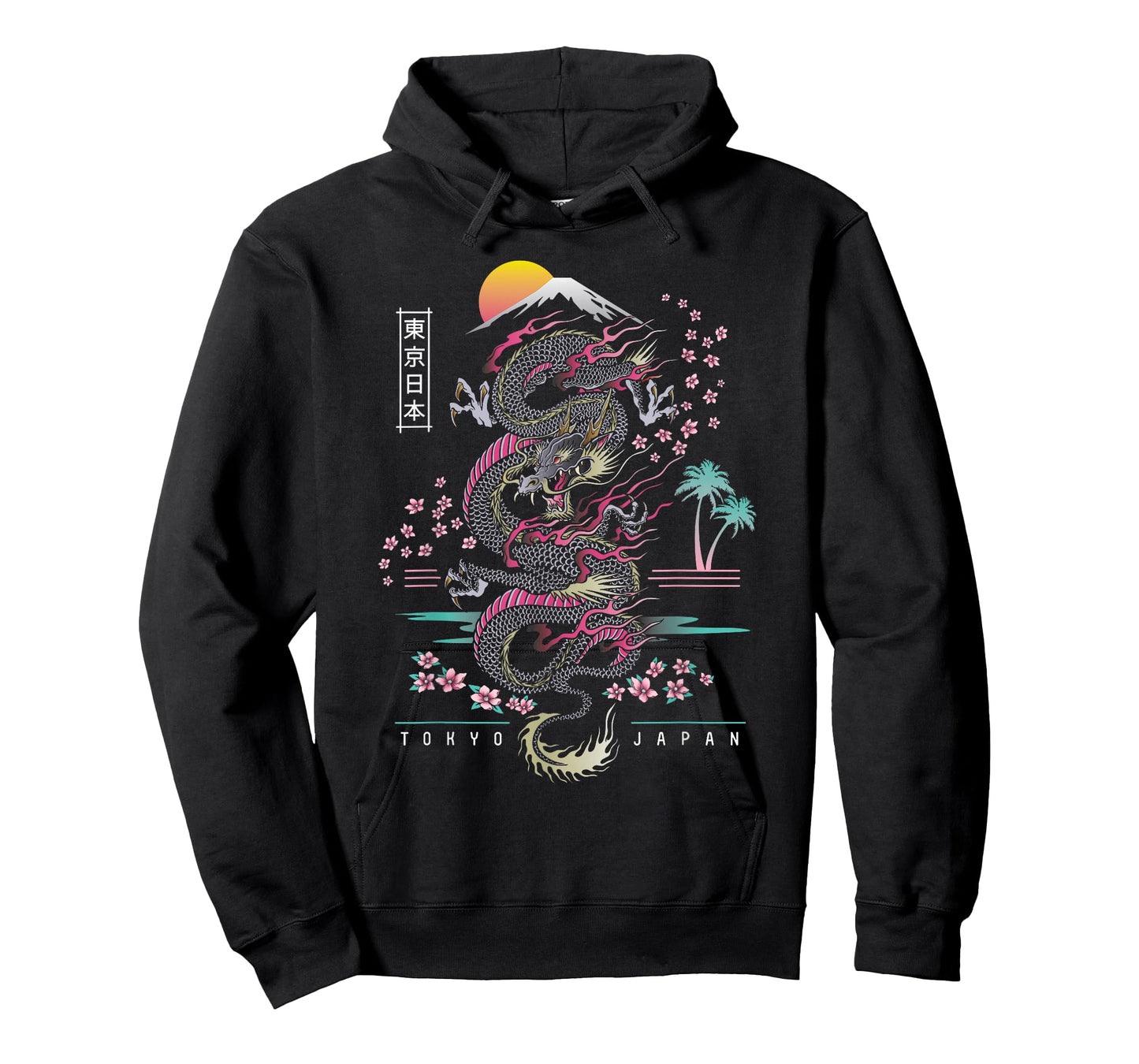 Japanese Tokyo Dragon Asian Inspired Retro 80’s Style T-Shirt