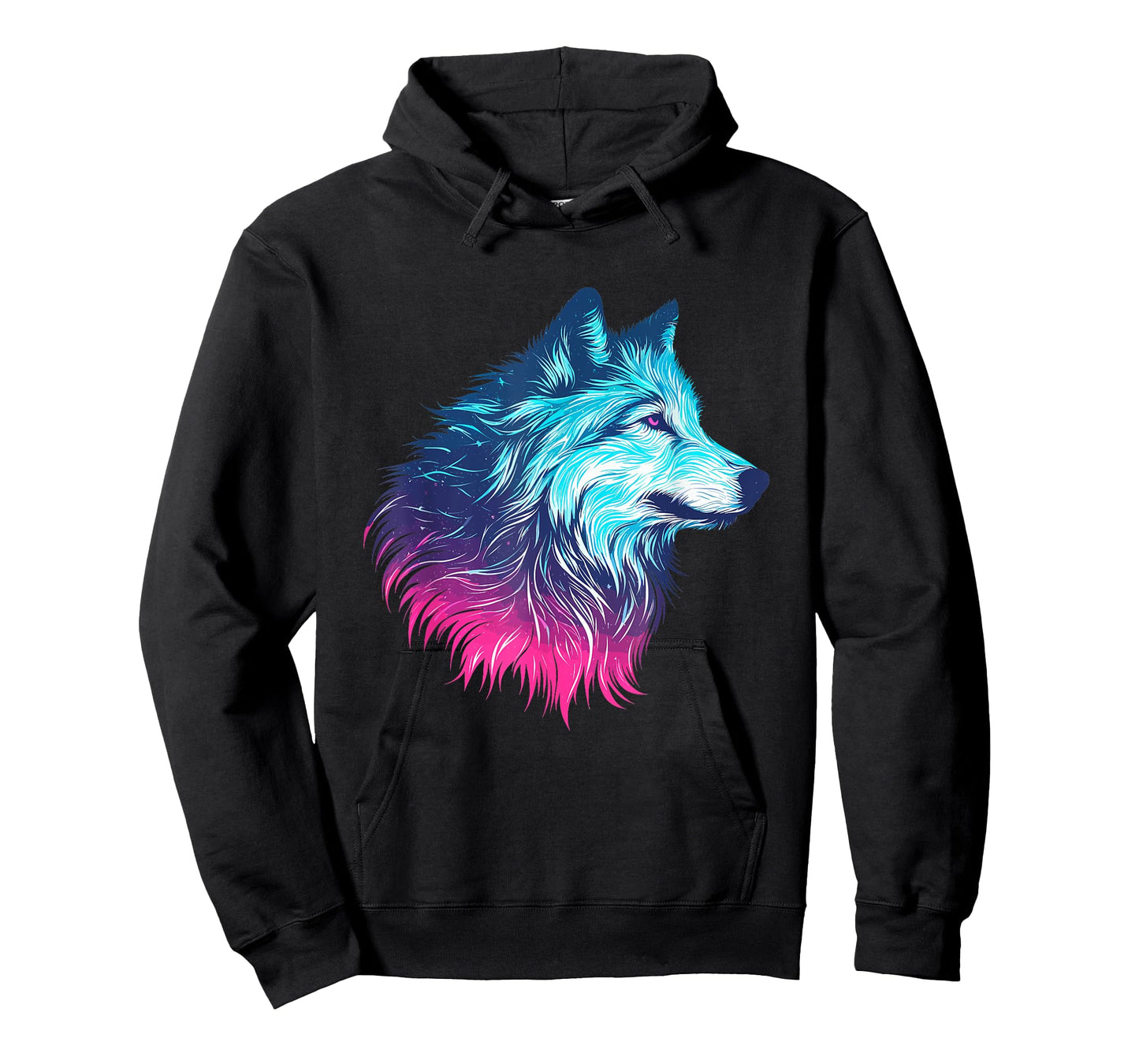 Wolf Dog Head Galactic Cosmic Silhouette Nature Celestial T-Shirt