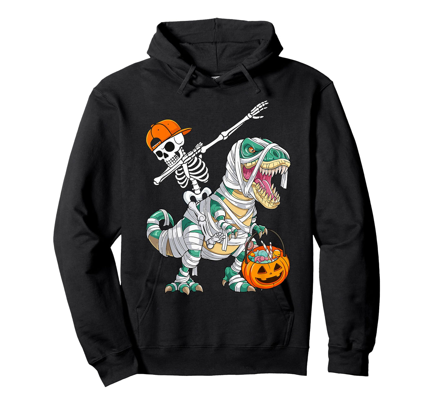 Skeleton Riding Dancing Dab Dinosaur T rex Halloween Funny T-Shirt