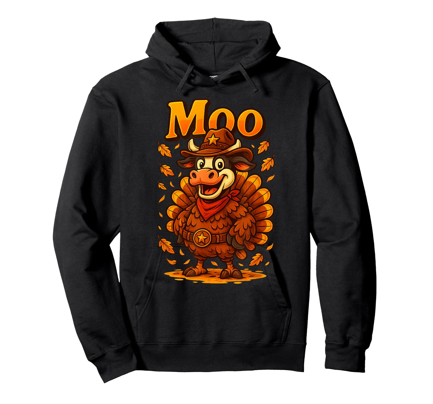 Funny Thanksgiving Moo Tee – Cow in Turkey Texas Design T-Shirt