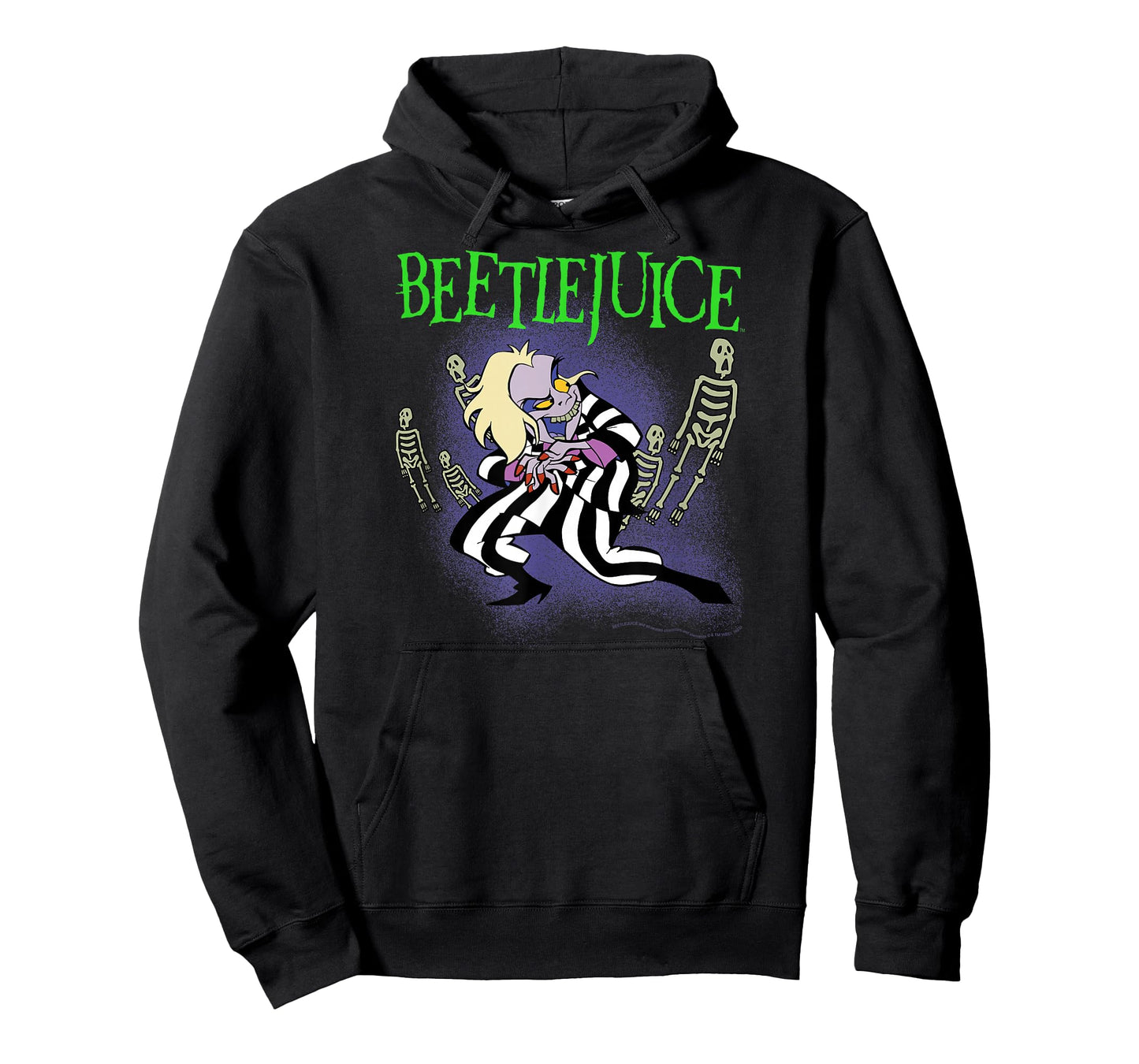 Beetlejuice Scheming Beetlejuice with Skeletons Cartoon T-Shirt
