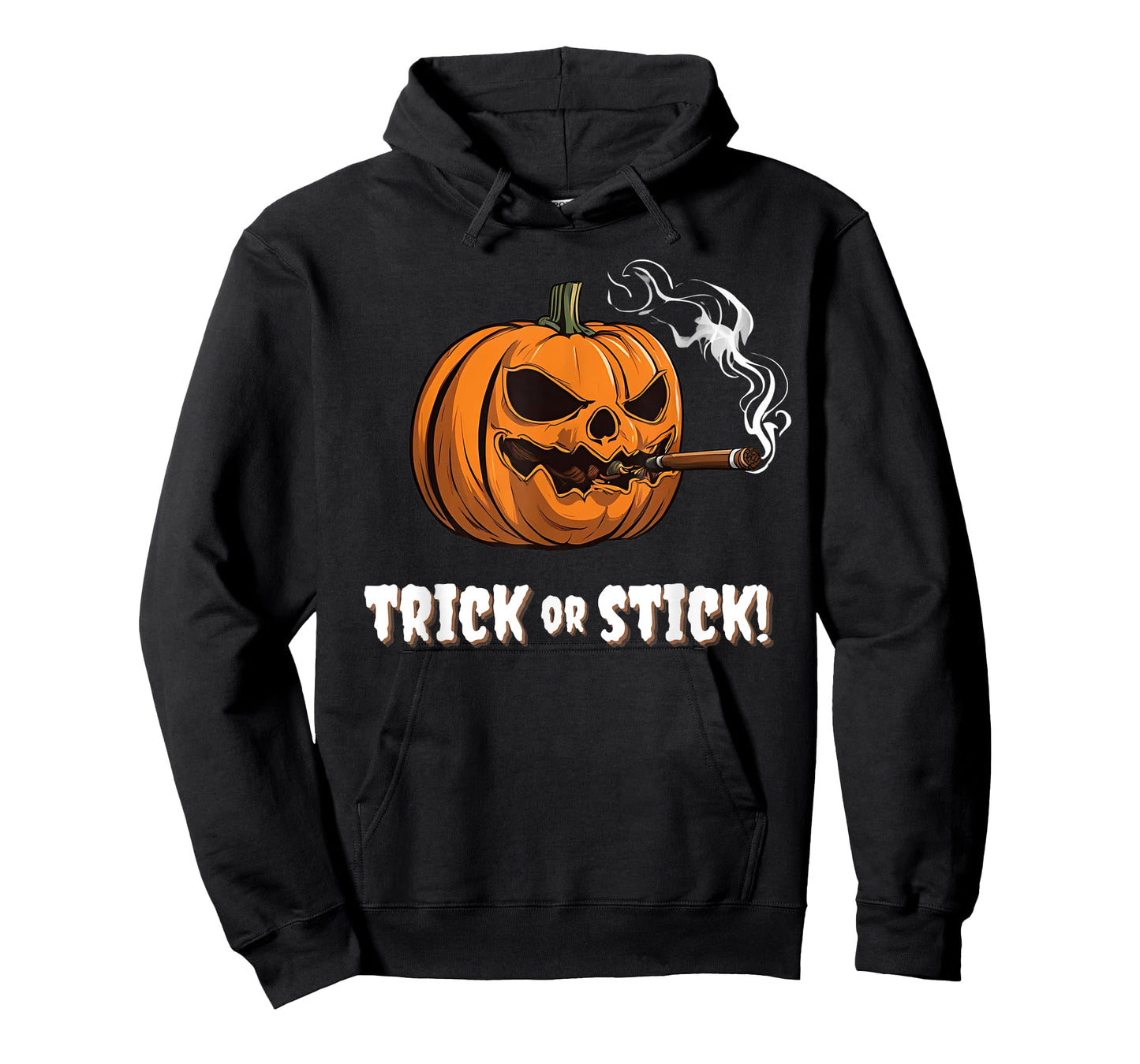 Cigar Smoking Pumpkin Halloween Trick Or Stick Lounge Gear T-Shirt