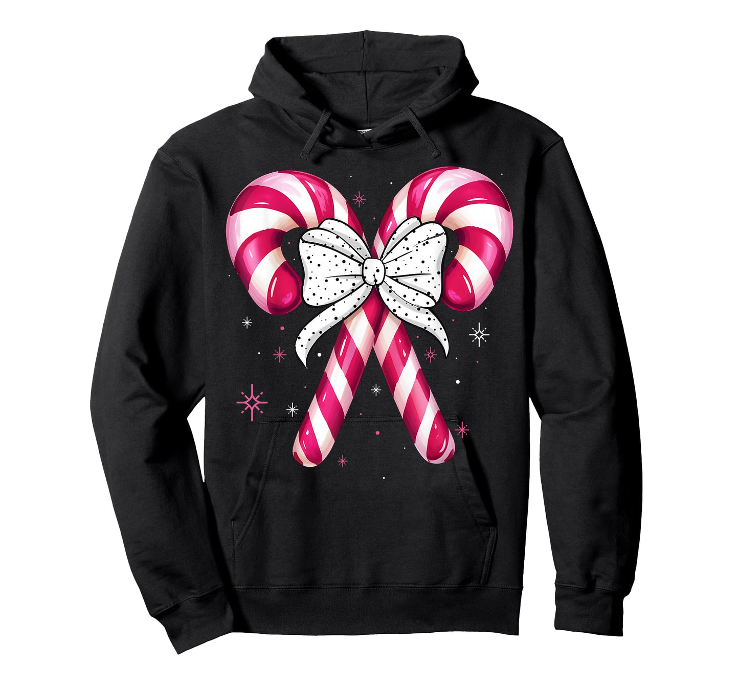 Retro Candy Cane Coquette Bow Christmas Season Girls Womens T-Shirt