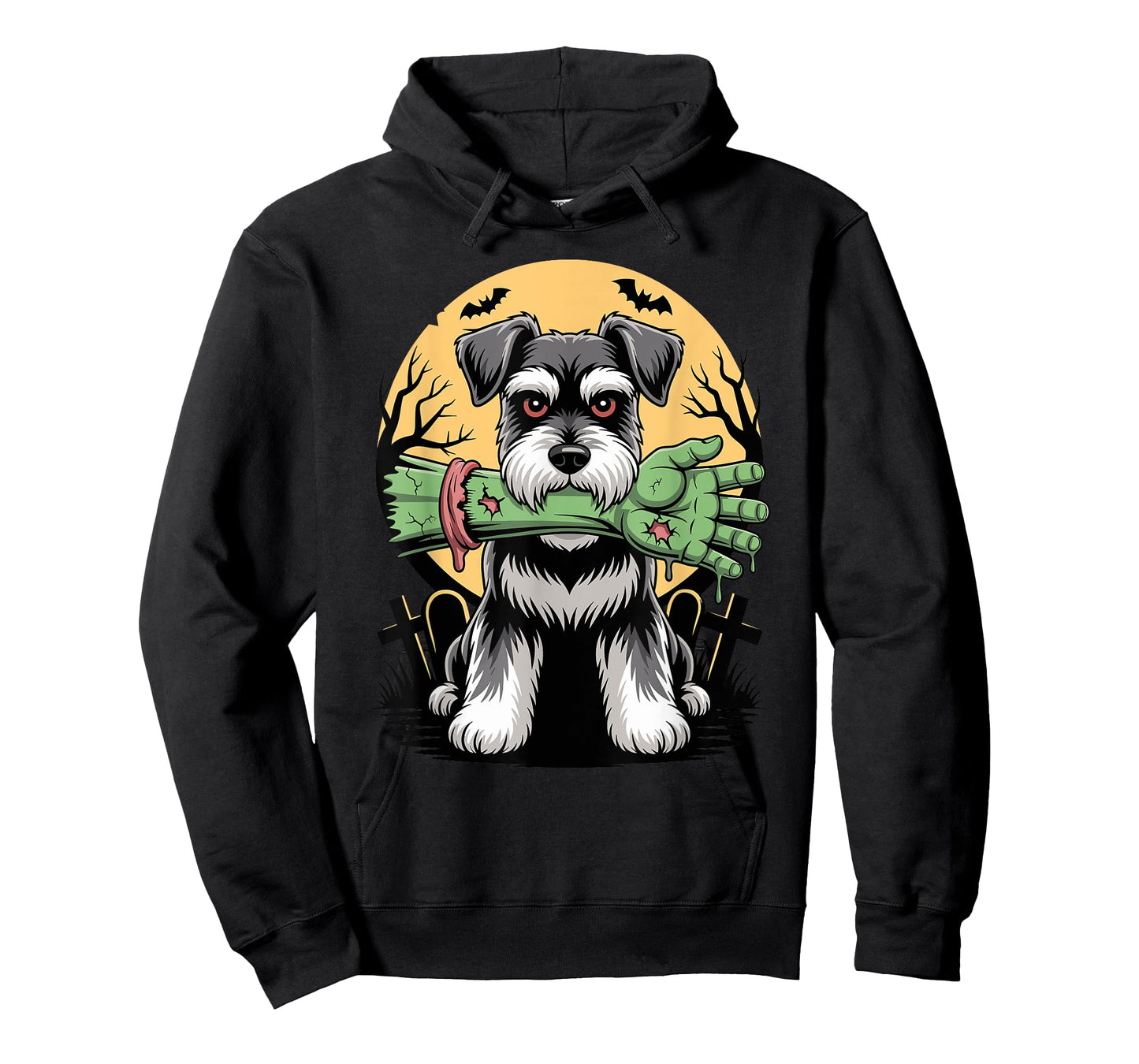 Halloween Moon Zombie Hand Miniature Schnauzer T-Shirt