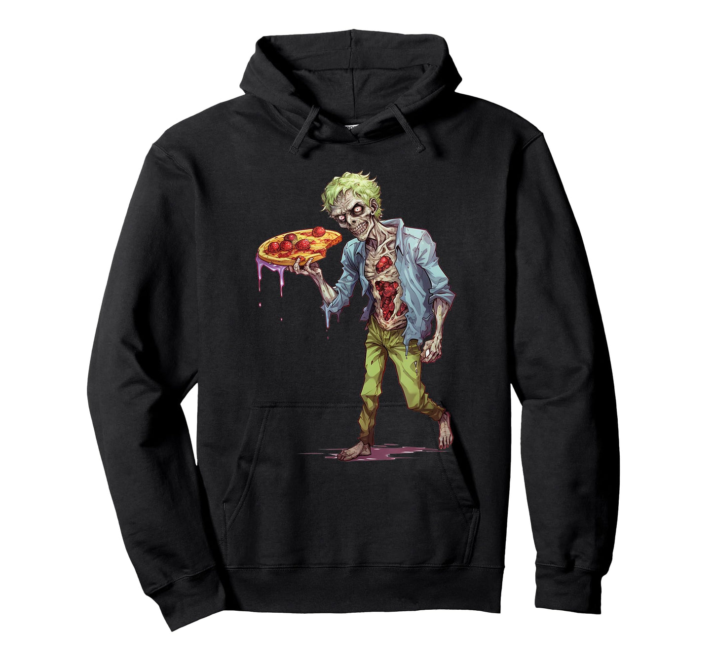 Funny Zombie Eating Pizza Halloween Costume Italian Food T-Shirt