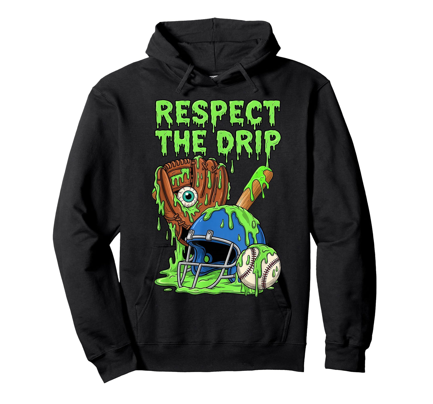 Spooky Zombie Respect The Drip Baseball Halloween T-Shirt