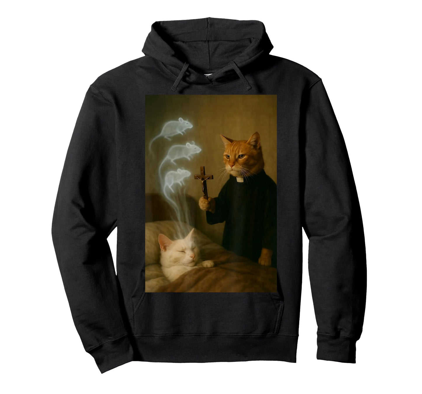 Mage Cat Meme Cat Exorcism Mouse Funny Fantasy Humor T-Shirt
